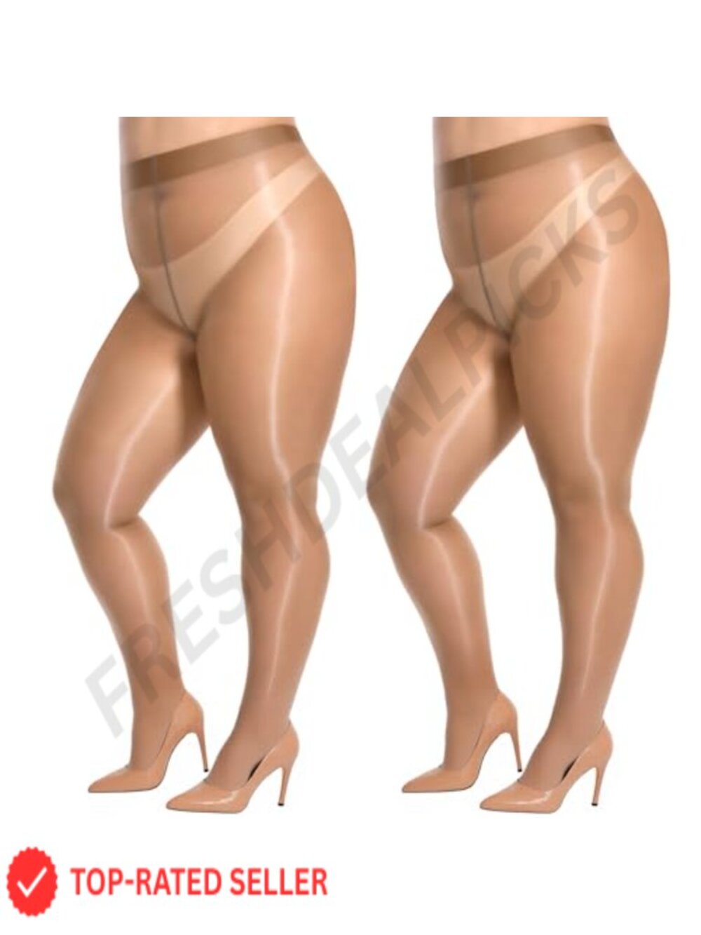 Plus Size Shiny Sheer Tights 40D Shimmer Stockings High Waist